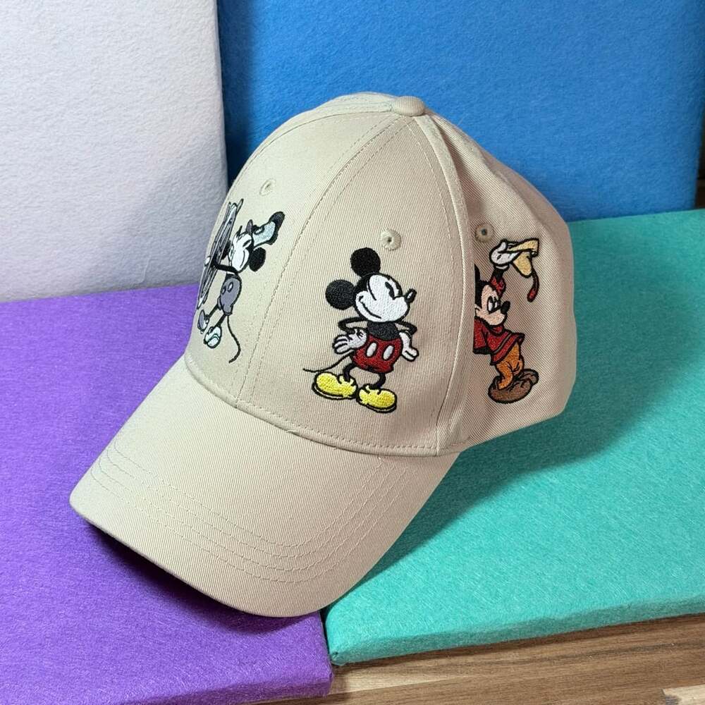 Disney Mickey Mouse Baseball Cap Embroidered Timeline Tan